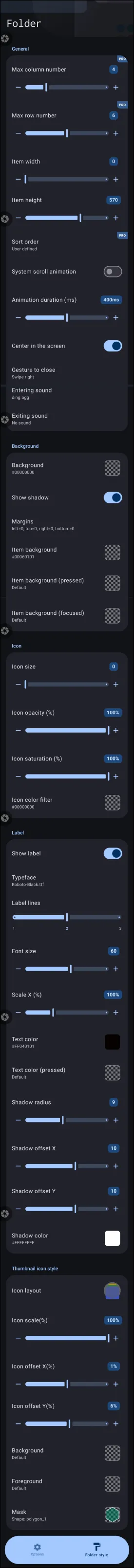 Folder style dialog Folder style dialog