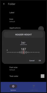 Folder Header Height