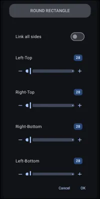 Rounded Rectangle Parameters Dialog Rounded Rectangle Parameters Dialog