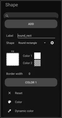 Round Rectangle Color 1 Selection